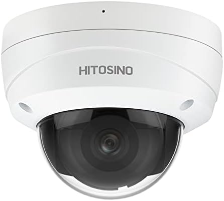 HITOSINO 8MP IP PoE Camera, 1/2.5 Progressive CMOS Sensor Dome Camera, 2.8mm Wide Angle Len, Human/Vehicle Detection, 98ft Night Vision, H.265+, Compatible for Hikvision