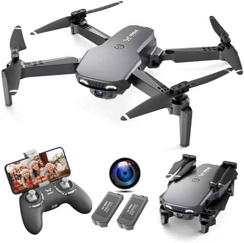 NEHEME NH525 Foldable Drones with 1080P HD Camera for Adults, RC Quadcopter WiFi FPV Live Video, Altitude Hold, Headless Mode, One Key Take Off Kids or Beginners 2 Batteries, Upgraded Version