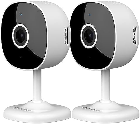 GALAYOU Indoor Home Security Cameras - 2K WiFi Surveillance Camera with Two-Way Audio for Baby/Pet/Dog/Nanny, Smart Siren with Phone App, SD/Cloud Storage, Works with Alexa & Google Home G7-2PACK