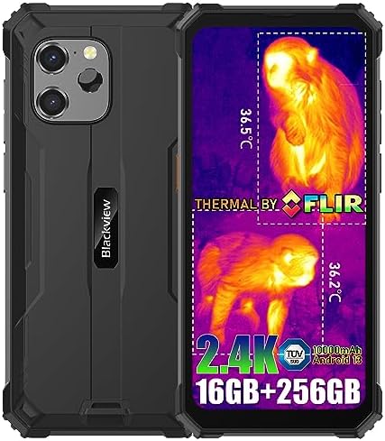 Blackview BV8900 Rugged Smartphone 2023, Thermal Camera Android 13 Phone, 16GB 256GB 1TB TF, Helio P90, 6.5-inch 2.4K FHD+ Display, 10000mAh 33W Fast Charge, 64MP Anti-Shake Camera Rugged Phone, NFC