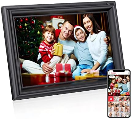 10.1 Inch Smart WiFi Digital Photo Frame,1280x800 IPS HD Touch Screen,Auto-Rotate,Digital Photo Frame with 16GB Storage, Send Photos or Videos via Frameo App from Anywhere, LNMBBS,Grey
