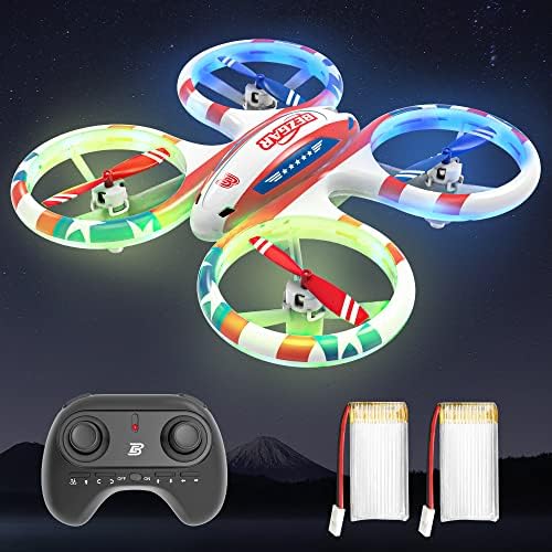 BEZGAR HQ051 Drones for Kids - RC Drone Indoor, LED Remote Control Mini Drone with 3D Flip and 3 Speed Propeller Full Protect Small Drone Quadcopter for Beginners, Easy to fly Gifts for Kids